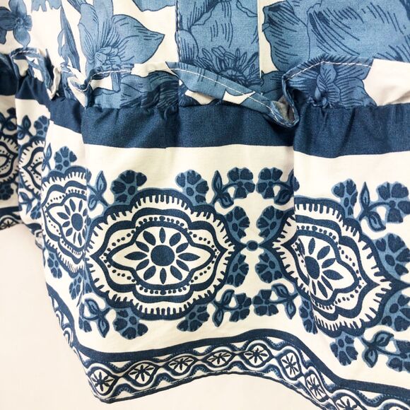 NWOT Joie Floral Puff Sleeve Shirt Dress (16) Blue & White Belted Fit & Flare - Picture 11 of 16